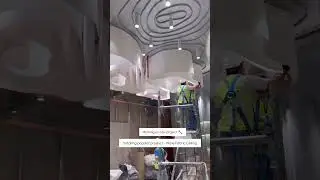 Wavy fabric ceiling installation || ongoing project