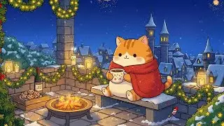Winter Castle Night 🏰🎆 Cozy Lofi Beats for Deep Sleep, Fireworks & Fireplace Ambience