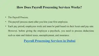 Best Payroll Processing Services in Dubai