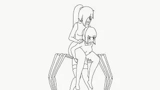 How to draw dango heart animation spider girl and skeleton girl spider jockey