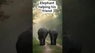 The elephant extracted the rope from his friend's feet