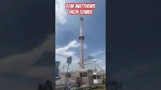 Tom Matthews Sky Fall Drop Tower #thehoppings2025 #hoppings #funfair #drops #scary #fun #wow #pov