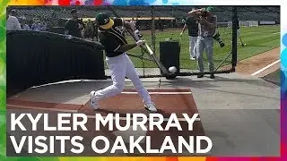 Kyler Murray visits the Oakland Athletics - Swings, Interview, Analysis