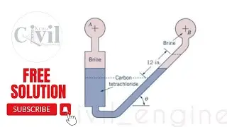 manometer P2.60 contains carbon tetrachloride. Determine the required angle of inclination