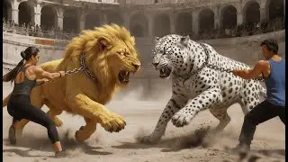 🐆 Legendary Golden Lion vs Ferocious White Leopard | Epic Arena Clash | Who Wins?