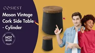 COSIEST | 2022 NEW Outdoor Tables & Chairs | Mason Vintage Cork Side Table - Cylinder