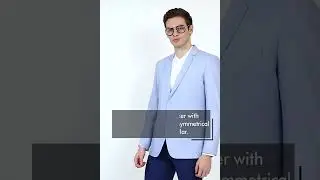 Men single breasted blazer with 3 pockets, 2 side vents, symmetrical hemline and notched collar.