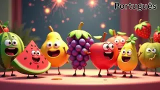 Festa de Frutas Ano Novo Jingle  Melancia Maçã Uvas Dança Canção  Portuguese Kids New Year Rhyme 202