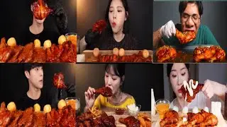 ASMR Korean BBQ Grilled Chicken SUPER SPICY!! 🥵🍗