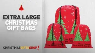 Extra Large Christmas Gift Bags Ideas: Canvas Christmas Drawstring Gift Bag - Great for Large and