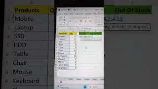 Find Products Stock In Excel✌️ | Excel Filter Function😎 #shorts #howto #interviewquestions #bytetech