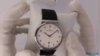 WatchO.co.uk - Skagen Classic White Dial Black Leather Strap Watch SKW6024 | Unboxing & Close Look