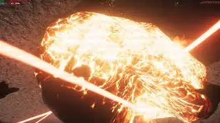 Star Citizen Alpha 3.2 - Exploding rock launching 600i