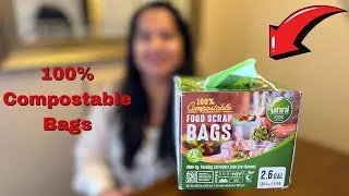 Unni 100% Compostable Bags, 2.6 Gallon, 9.84 Liter, 100 Count, Extra Thick 0.71 Mil,