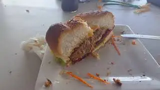 Burger @ Barnacles Bar Cafe Dolphin Centre - Norman Point Tin Can Bay - Cooloola Coast -  Australia