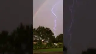 Over The Rainbow #rainbow #storm #sunset #tornado #drone #nature