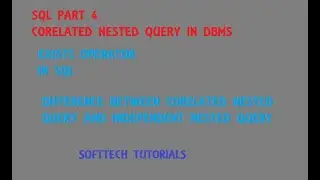SQL PART 4| CORELATED NESTED QUERY IN SQL WITH EXAMPLE | IMPORTANT FOR GATE EXAM