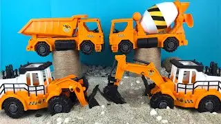 Just Kidz Construction Vehicles Mighty Machines - Bulldozer Excavator Dump Truck Sand Play