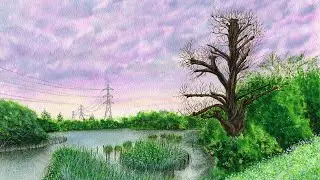 How to Paint Wetlands in Watercolour Step-by-Step Tutorial. #shorts