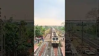 🚆 Double Trouble! Two Trains Running Side by Side 🔥 | Parallel Crossing Scene #train #railvlogger