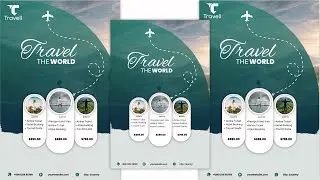 Modern Travel Poster Design in Illustrator l Creative Poster design in Illustrator