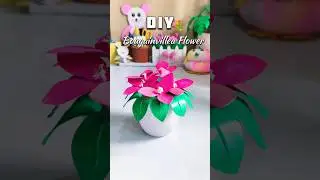 Diy flower pot💐 realistic flower #shorts#viralshorts #diy #flower #pinkflower #handmade#crafts
