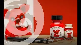 Octopus Write & Draw Ink RED KOALA - wasserfeste, dokumentenechte Tinte, Tusche f&uuml;r F&uuml;ller, Pinsel