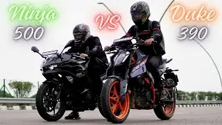 Ninja 500 vs 2024 duke 390 drag race🔥| kamaal ki takkar😍
