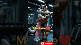 Cat's love story at Gym #ai #shorts #viralvideo #trending #comedy #funny #story #cat #ytshorts
