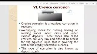 CREVICE CORROSION - TYPES OF CORROSION - Chemistry - Engineering Materials