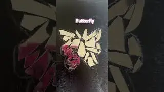 Canvas painting  with mirror effect with black colour made by me and my sister thank you 🦋🦋🦋🦋🦋