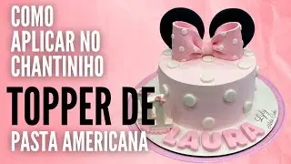 BOLO DA MINIE  COM COBERTURA DE CHANTILLY DECORA&Ccedil;&Atilde;O EM PASTA AMERICANA