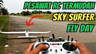Cara saya menerbangkan pesawat tergampang pesawat rc sky surfer aeromodelling Indonesia - Pak Timbul