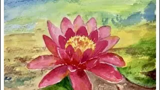 How To Paint A Lotus Flower Step By Step | Watercolour Painting Tutorial For Beginners | Shorts