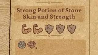 Potion Craft's most efficient early recipe: 2 Strength, 3 Stone Skin