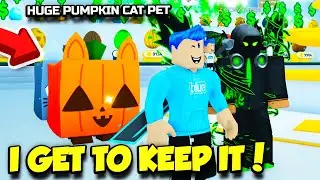 This YouTuber Gave Me A HUGE PUMPKIN CAT In Pet Simulator X TO KEEP! (Roblox)