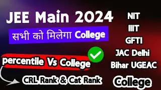 JEE Mains Rank Vs College 2024 #jee2024 #jeemains2024 #pw #allen #pwains #jee #nta #cutoff2024JEE