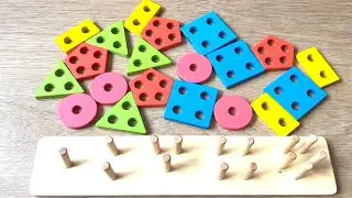 Color Sorting Stacking Puzzle | Toddler Shapes and Colors