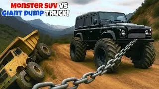 Defender 4x4 Rescues Monste Truck | Heavy Duty Offroad Recovery Mission in SnowRunner
