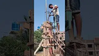 How to Use a Vibrator in columns #janakgharat  #construction #heavycivil #machine