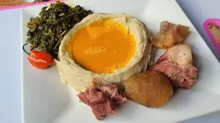 Achu and yellow soup, traditional preparation method