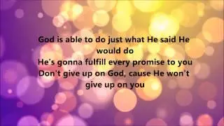 Deitrick Haddon - He's Able (Lyrics)