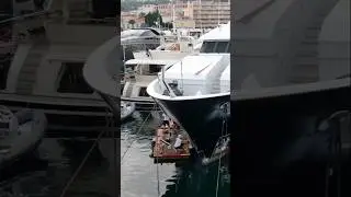 Yacht wrapping 50 meter hull in anthracite grey