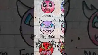 Geometry Dash Difficulty Faces I found from years ago! #geometrydash #art