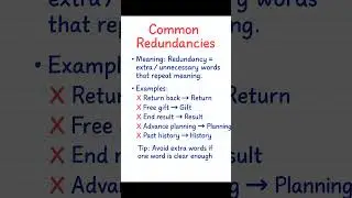 Common Redundancies in English Grammar | Avoid These Mistakes