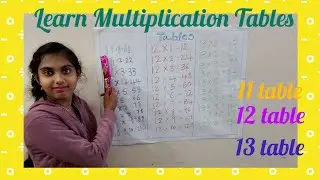 Learn Multiplication Table of 11 ,12&13 Tables | Tables||  maths | Tables for kids | YouTube video
