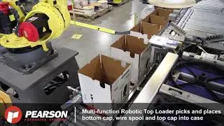 Robotic System Erects, Packs, Seals & Palletizes Wire Spools - Pearson Packaging Systems