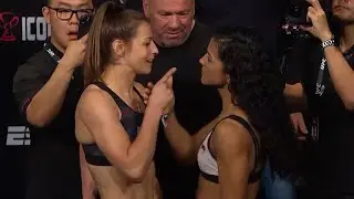 Jasmine Jasudavicius vs. Natália Silva - Weigh-in Face-Off - (UFC Fight Night: Kattar vs. Emmett)