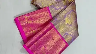 #kanchipuramsilks | sarees | lavender contrast pink border saree