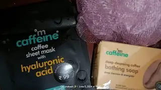 m caffeine soap 🧼 and sheet mask 🧖🌸